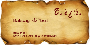 Baksay Ábel névjegykártya