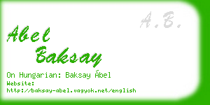 abel baksay business card